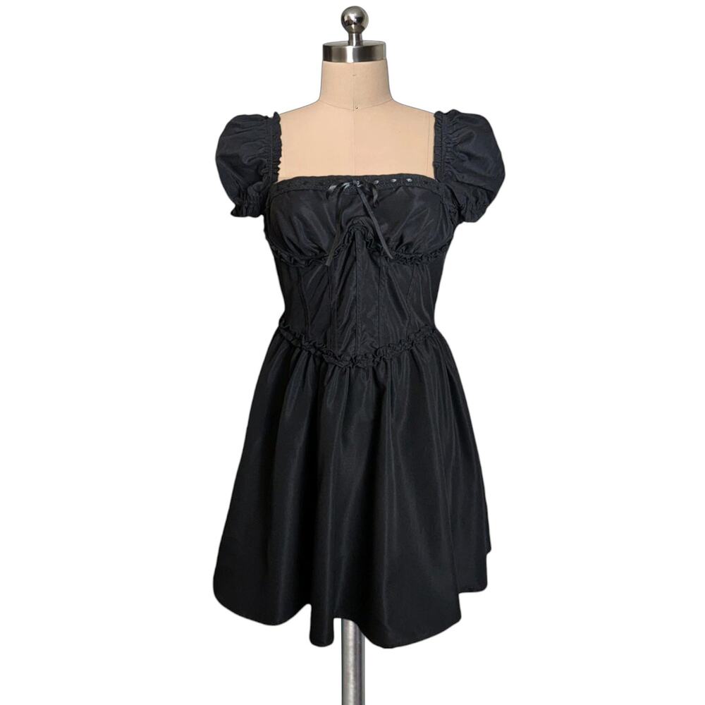 GOTHIC Trendy Fashion Black Lolita Corset Back Doll Kawaii Dress  Large